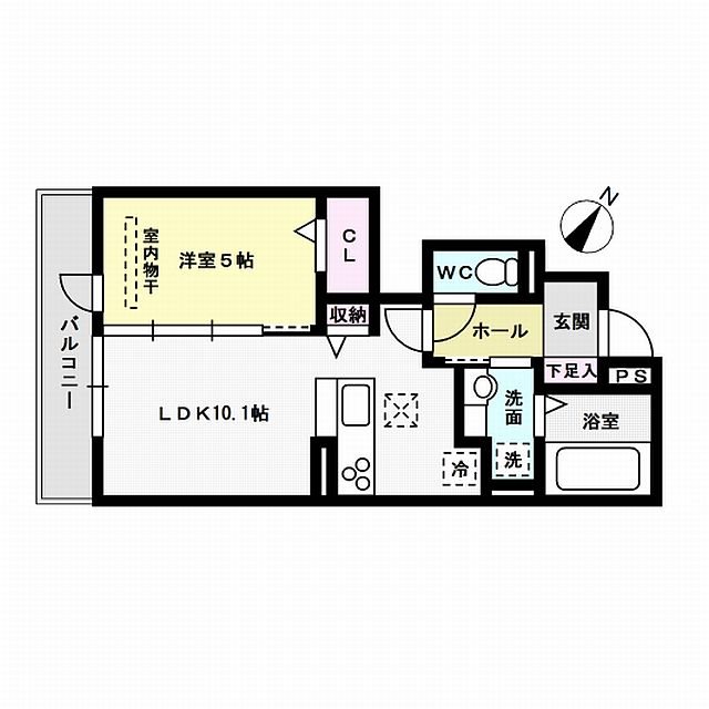 プレジール下大利弐番館 105号室 間取り
