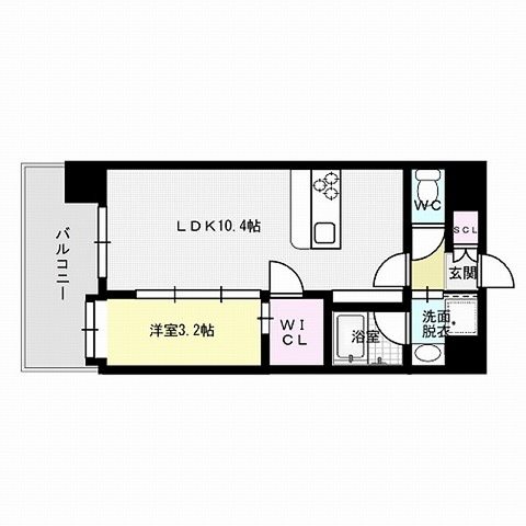 エソラ西新～ネット無料～ 間取り