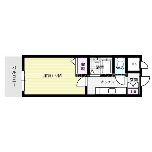 コリール白木原 403号室 間取り