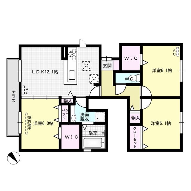 D-room野間 弐番館 101号室 間取り