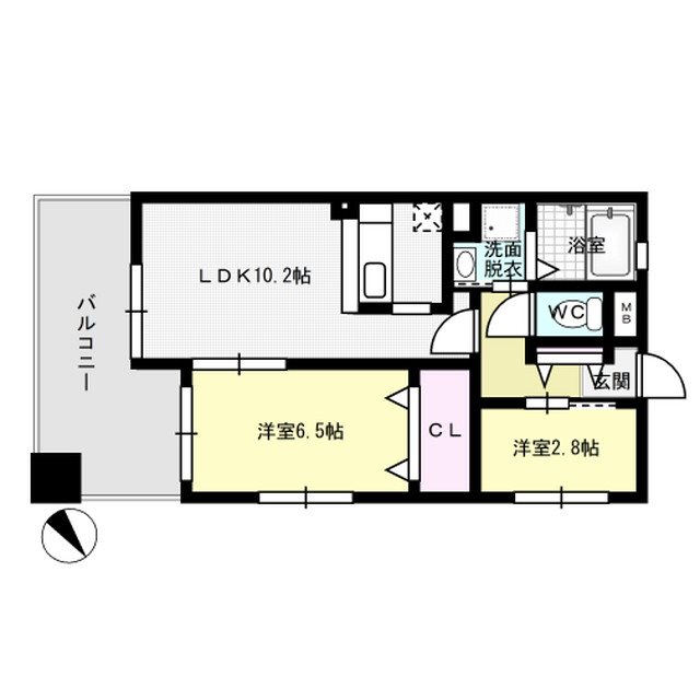 グランパ藤永田 606号室 間取り