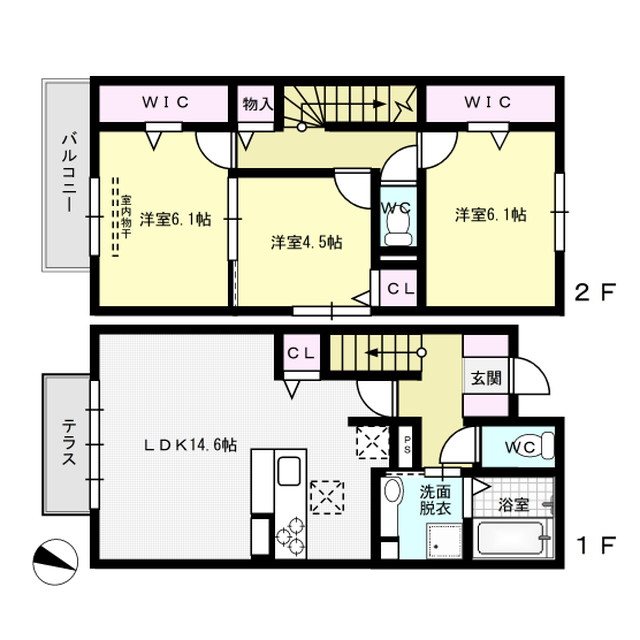 D-room平和 弐番館 101号室 間取り