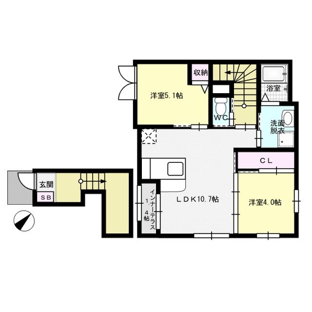 ConfortinoⅢ 202号室 間取り