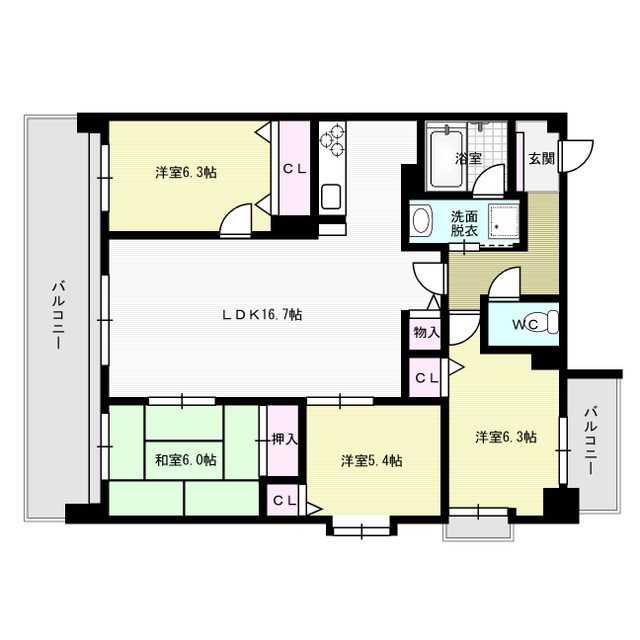 間取り オーデブラン博多南 間取り図