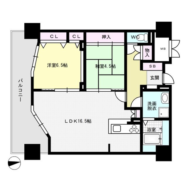 アムシュトラーセ 103号室 間取り