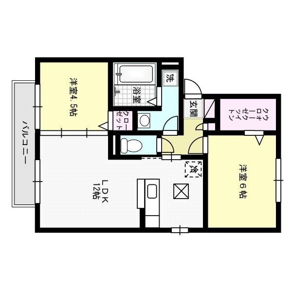 グランドハイツB棟 101号室 間取り