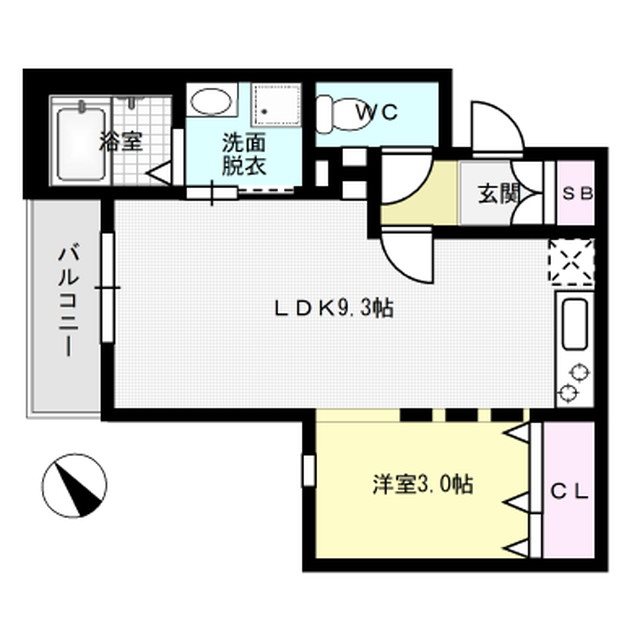 Branche春日原 101号室 間取り