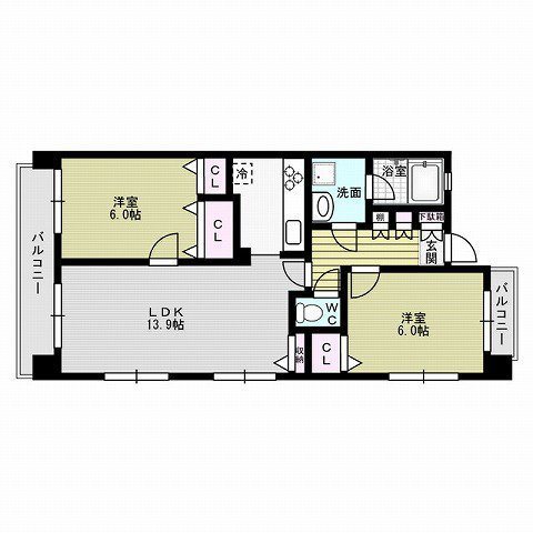 アヴァンセーヌ西新 間取り
