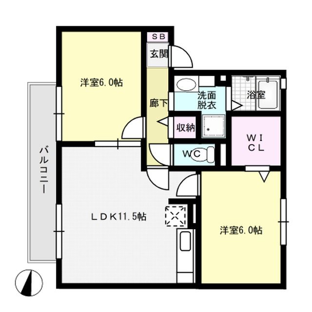 パークハイム皿山A棟 間取り図