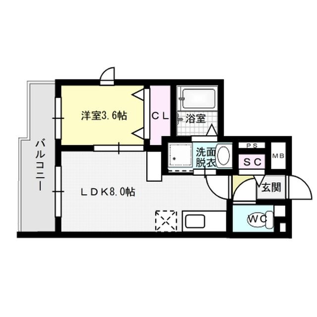 グランソレイユ博多南 401号室 間取り