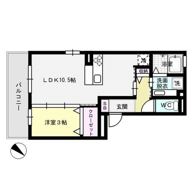 クレール・コート 205号室 間取り