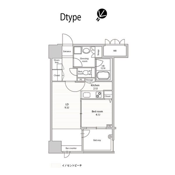ラクレイス西新 間取り図