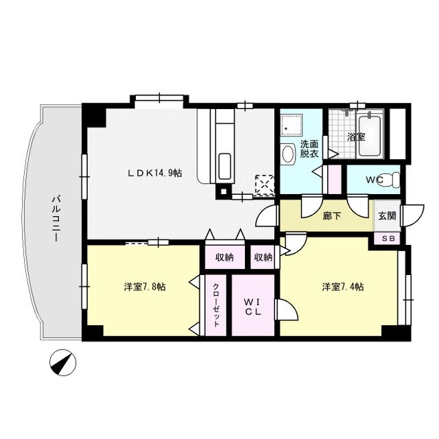 アムフルッス 405号室 間取り