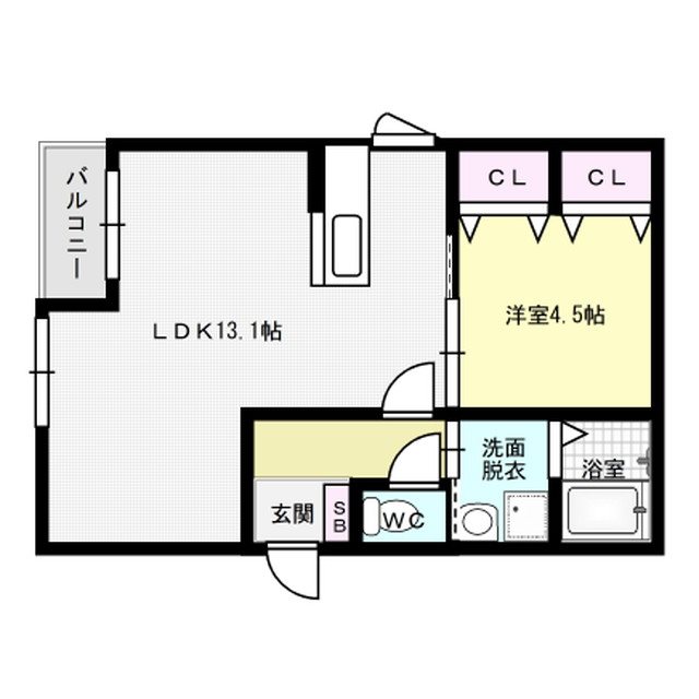 GRANDE春日 201号室 間取り