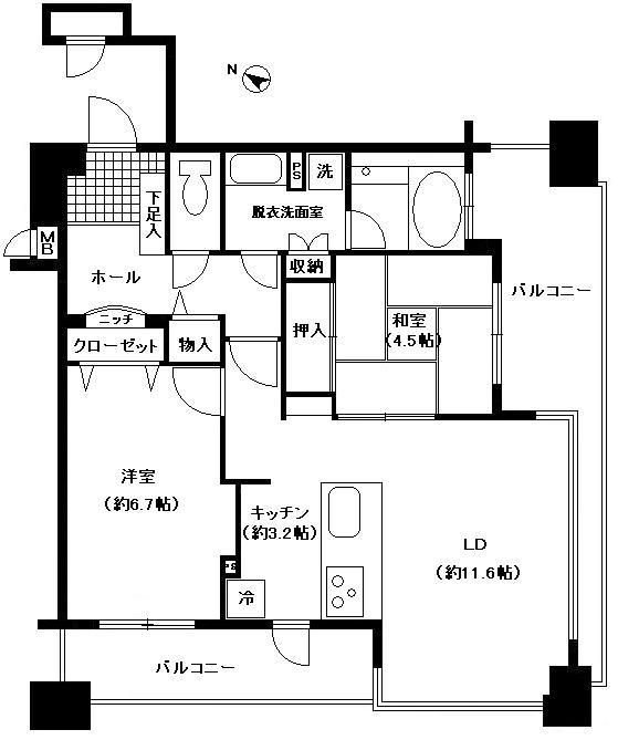 アメックス博多102プレミアム 間取り
