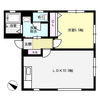 ソレール・メゾン南福岡B棟 102号室 間取り