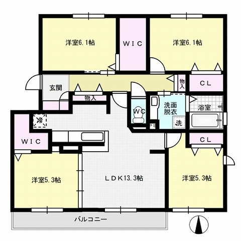 リヴェール七隈B棟 間取り