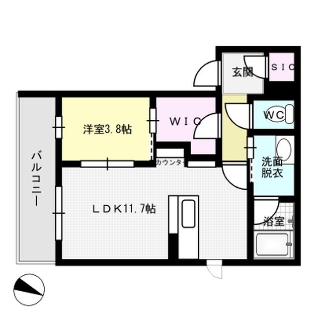 シャーメゾン中原ガーデン 202号室 間取り