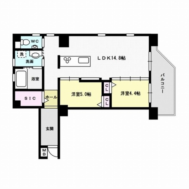 パークサイドアパートメント大濠 間取り