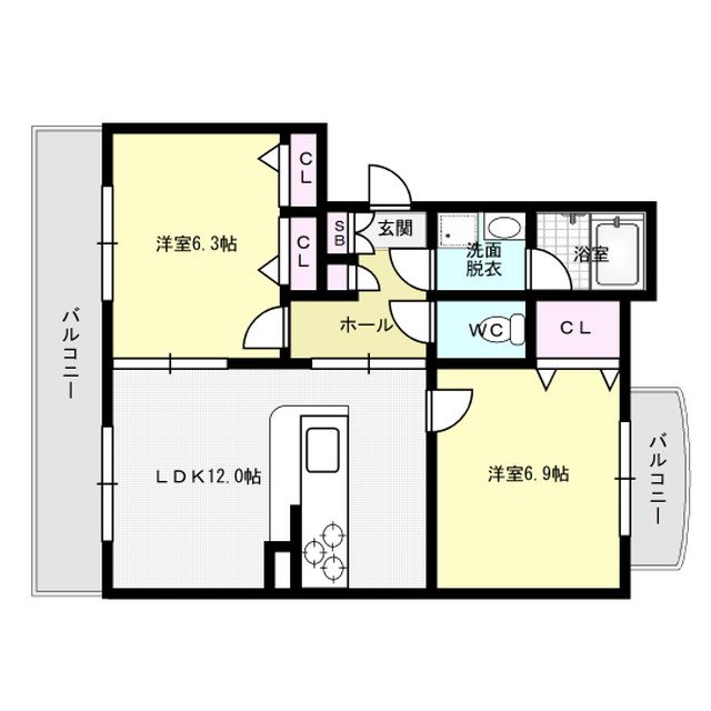 サンルージュ 302号室 間取り