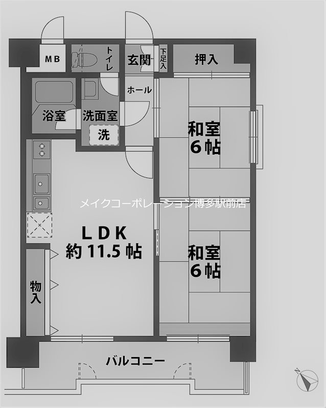 朝日プラザ博多 間取り