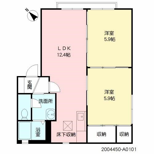 メゾン・ド・ベルヴューA棟 101号室 間取り