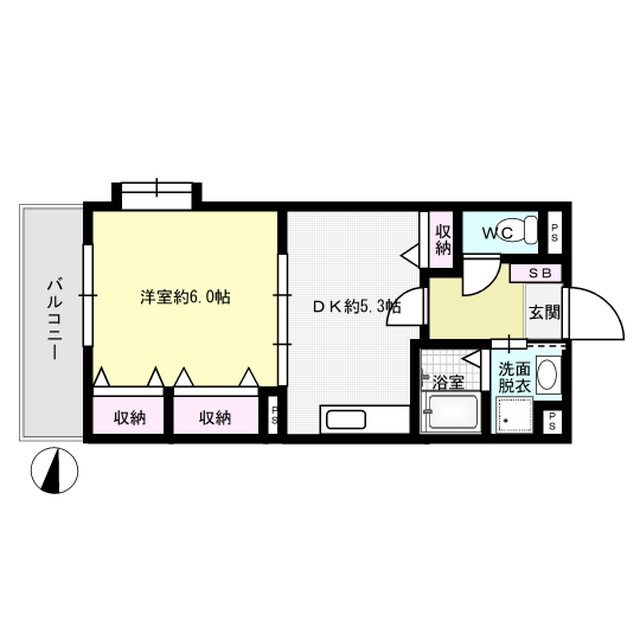 さくらマンション下大利 105号室 間取り