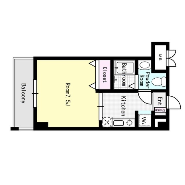 プリエール 201号室 間取り