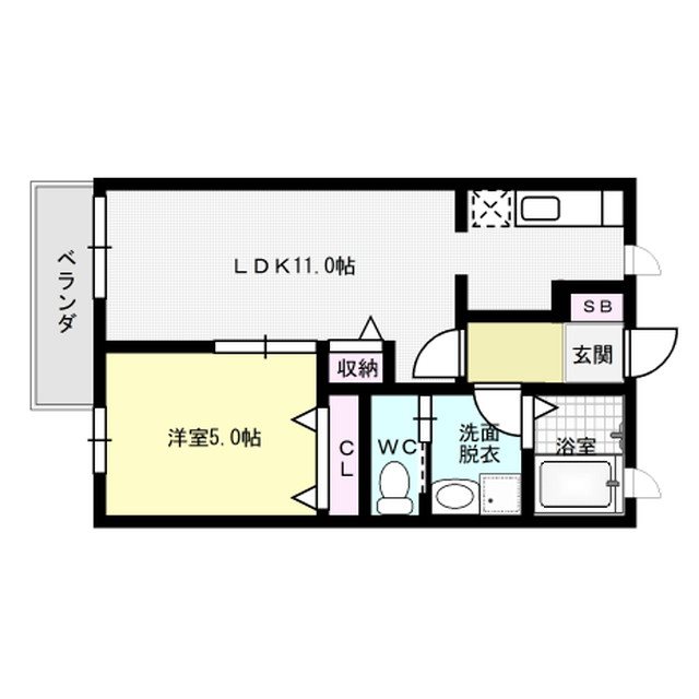 綺羅羅 弐番館 102号室 間取り
