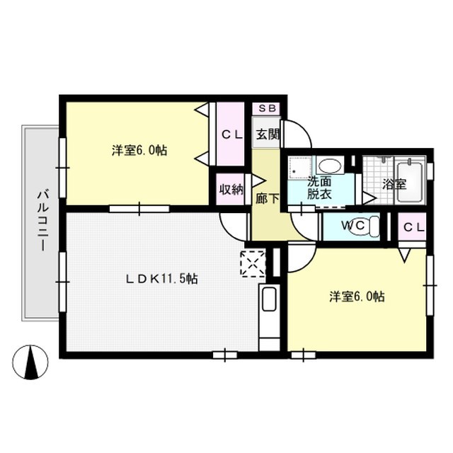 間取り パークハイム皿山C棟 間取り図
