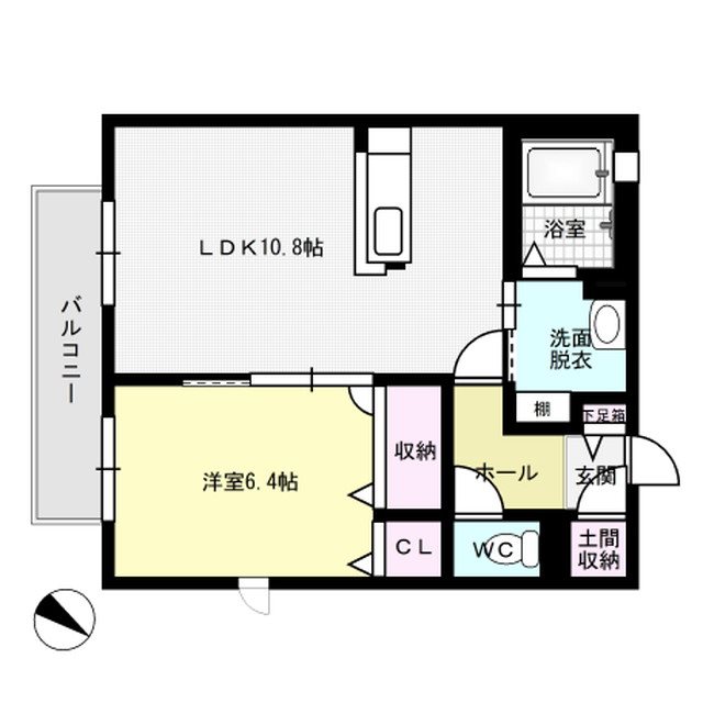 グレイスアコード 101号室 間取り
