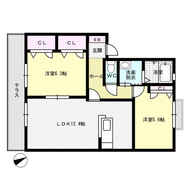 ペイド・エスポワールD棟 103号室 間取り