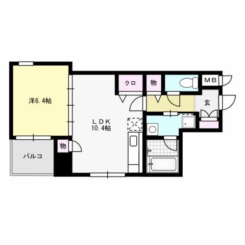 リリーフラック春日原 401号室 間取り