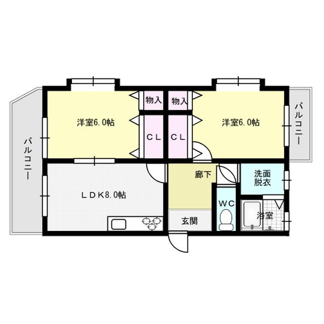 メゾンエクレール春日 402号室 間取り