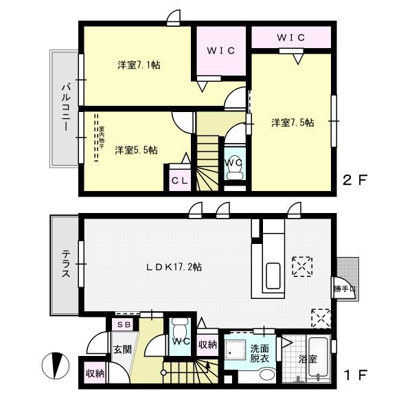 間取り D-room西長住 間取り図