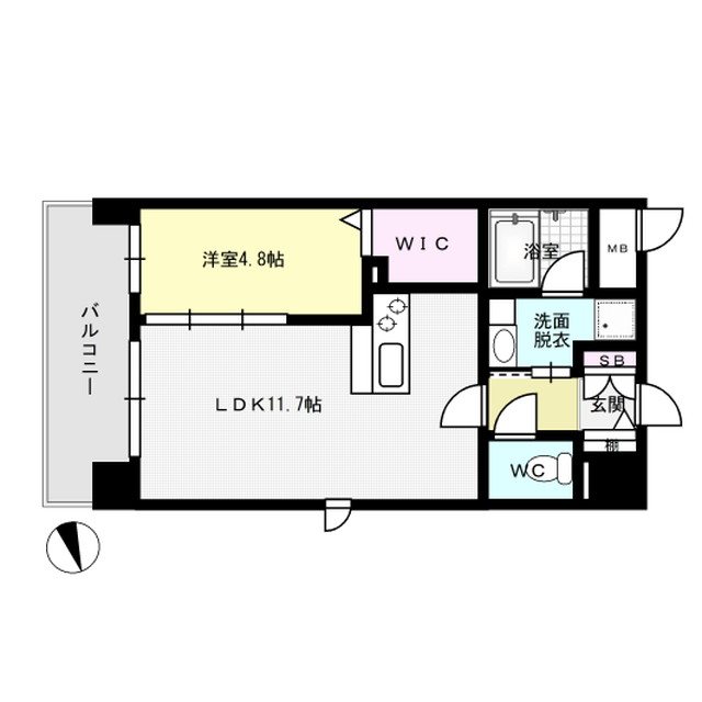 ATRIO FLATS 井尻 401号室 間取り
