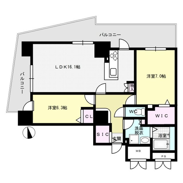 アムシュトラーセ 507号室 間取り
