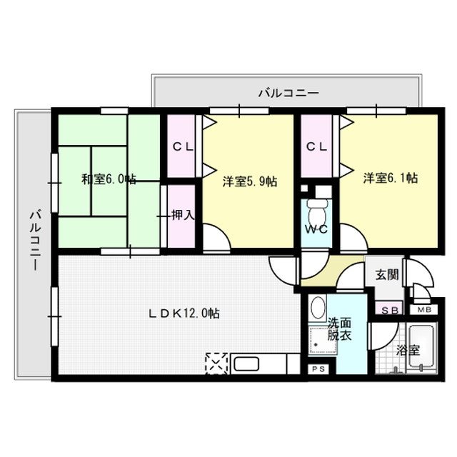 ファミール春日2 206号室 間取り