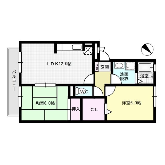 グリーンライフ古賀 203号室 間取り