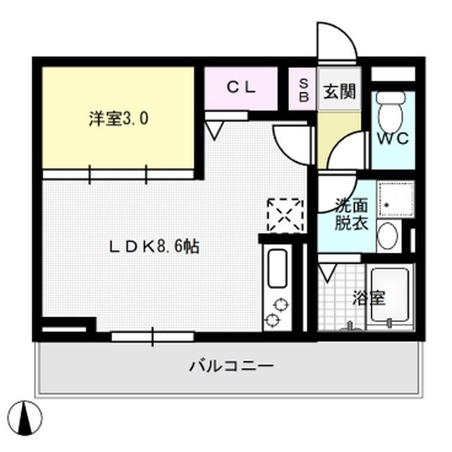 オーブ 302号室 間取り