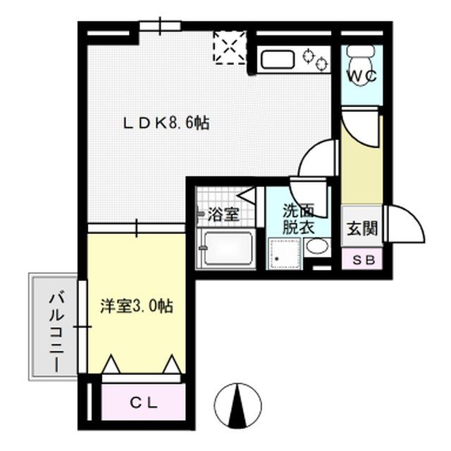 オーブ 203号室 間取り