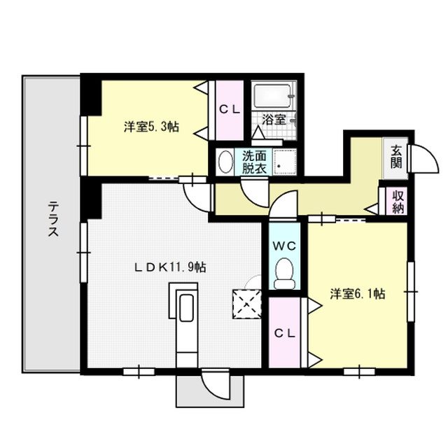 タウンハウス　メイ 101号室 間取り