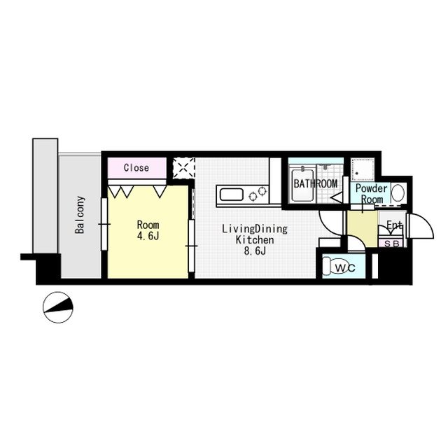 Caisse大橋 401号室 間取り