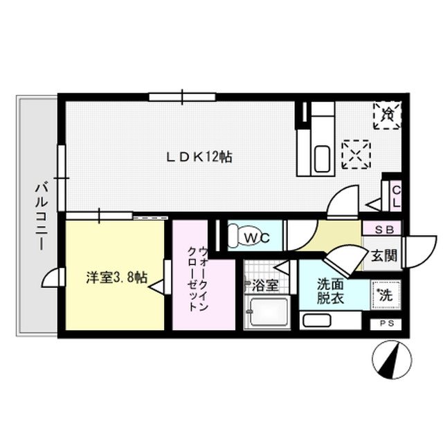 D-room瓦田 205号室 間取り