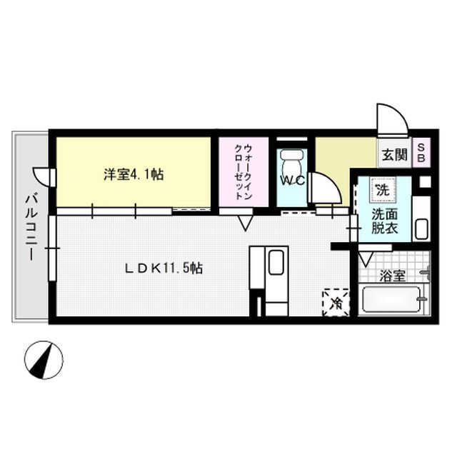 D-room瓦田 303号室 間取り