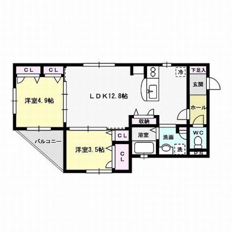 グランメール西新～ペット飼育～ 間取り