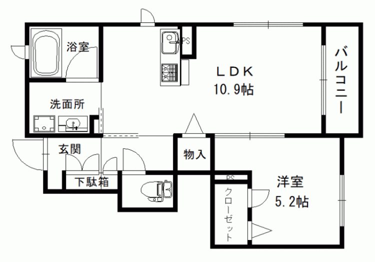 the Terrace 別府 B棟 間取り