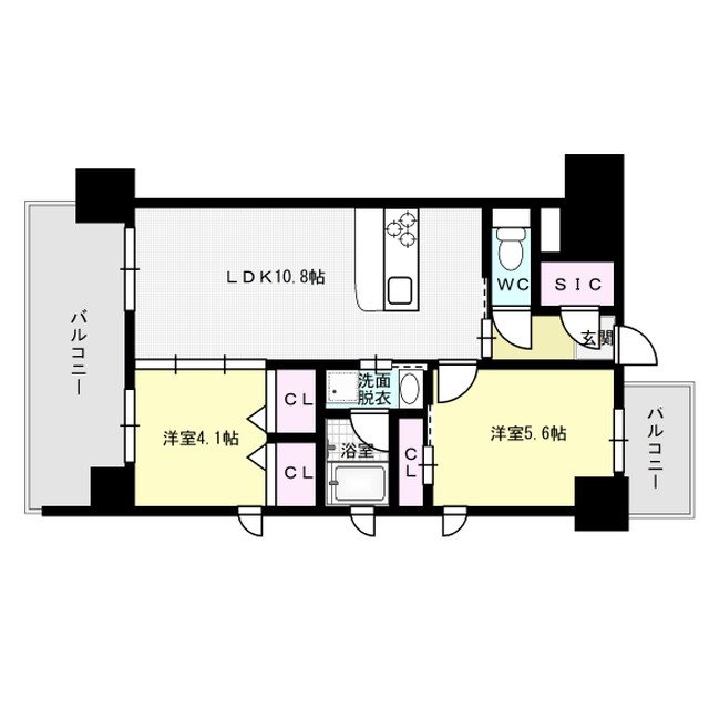 間取り アルファシオベイス博多 間取り図