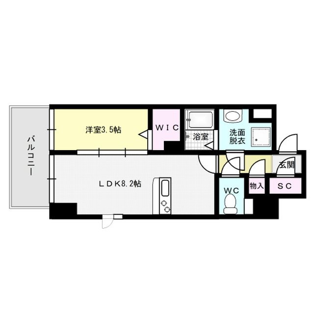 ルヴェ ドゥ ソレイユ 201号室 間取り