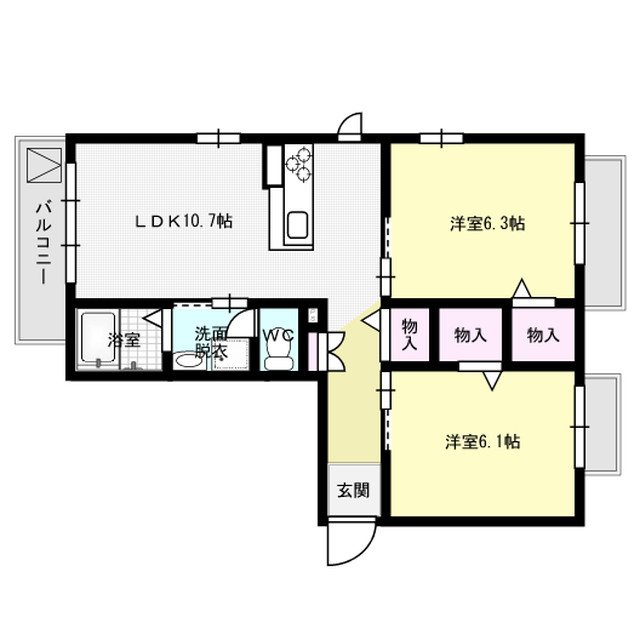 ディアコート・ヴィラ 103号室 間取り